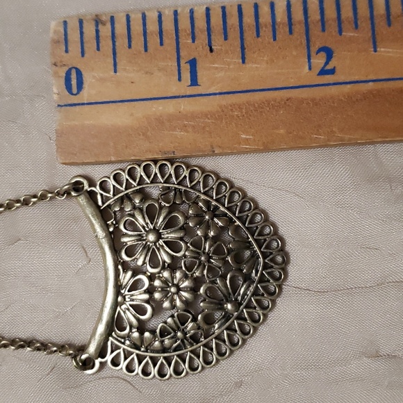 Elegant Antique Copper Heart Pendant Necklace. - Picture 6 of 10